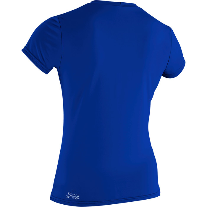 2023 O'Neill Womens Basic Skins 50+ Short Sleeve Sun Shirt 3547 - Tahitian Blue